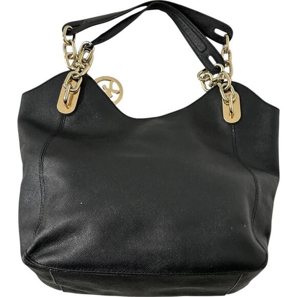 MICHAEL Michael Kors Lilly Tote Black Leather Shoulder Bag - Picture 7 of 15